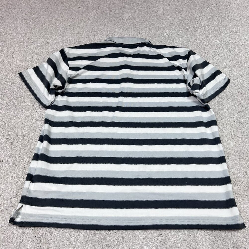 Columbia Polo Men’s Gray White Striped Short Sleeve Size Large - Picture 10 of 10
